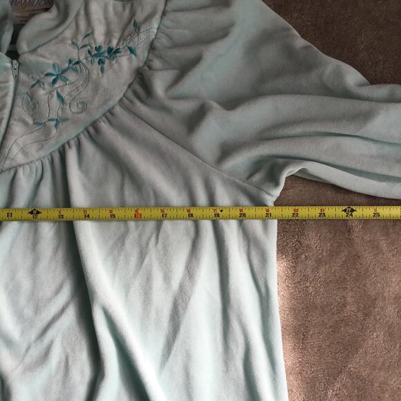 Vtg Hamilton Gold Long Nightgown Women's half front Zipper Fleece Duster Sz M - Picture 8 of 8